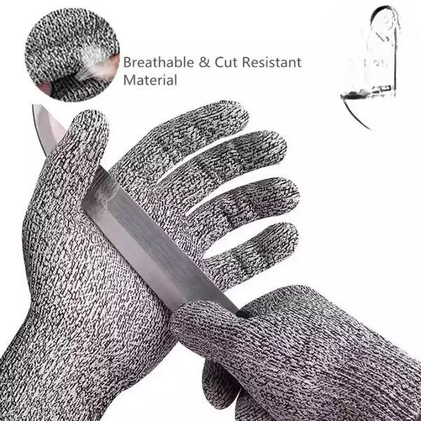 2024 Cut-resistente Stufe 5 Hochfeste Handschuhe tragen weder-resistente Anti-Punktur-Anti-Skid-Küchengadget-Zubehör Anti-Schnitt-Handschuhe 