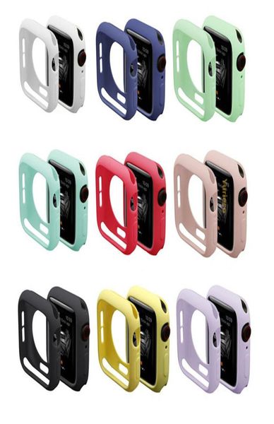 Capa colorida de silicone macio para relógio ap série 1 2 3 4 capa de proteção completa 42mm 38mm 40mm 44mm acessórios de banda 8488728