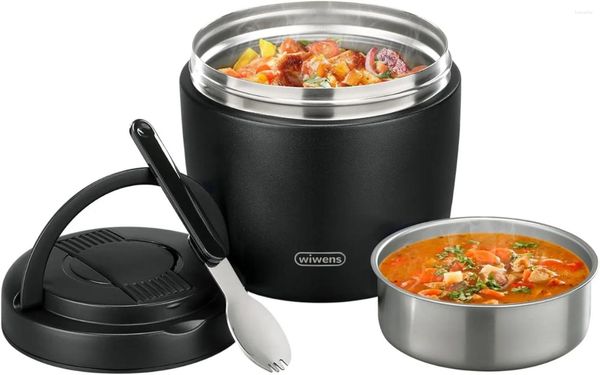 Bottiglie di stoccaggio Barattolo per alimenti per adulti Contenitori termici per zuppa da 32 OZ Bocca larga Bento Box a tenuta stagna in acciaio inossidabile con isolamento sotto vuoto