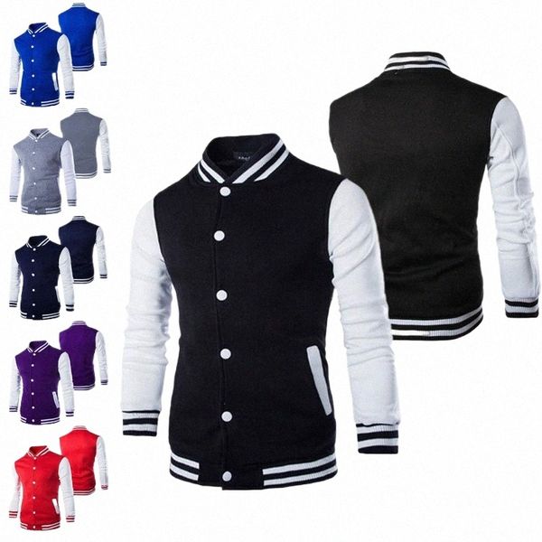 Fi Giacca da baseball da uomo Primavera Autunno Cappotto da uomo Slim Fit College Varsity Giacca da uomo Harajuku Felpa da donna Streetwear 43PX #