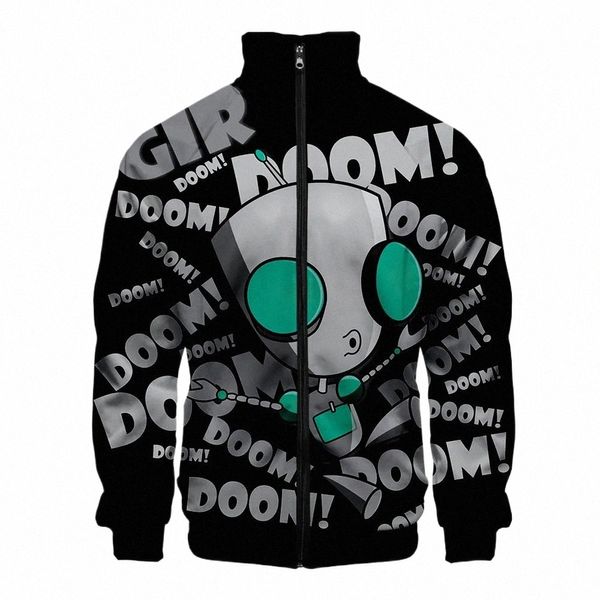 пальто аниме толстовки с капюшоном аниме Invader ZIM косплей костюм мужчины женщины куртка с воротником-стойкой Fi Harajuku Top 77SA #