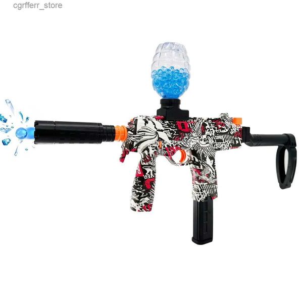 Gun Toys MP9 Splash Ball Blaster, keine Stop-Aktion, keine Wassertropfen, ausgestattet mit wiederaufladbarem Akku, automatische Outdoor-Sportpistole, geeignet für Teamaktivitäten240327