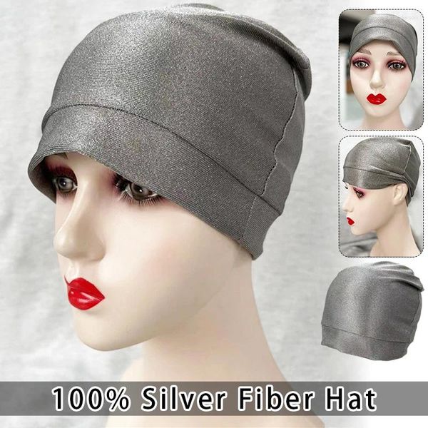 Berets unissex anti radiação boné prata fibra telefones celulares proteção emf pulôver chapéu eletromagnético blindagem gorros