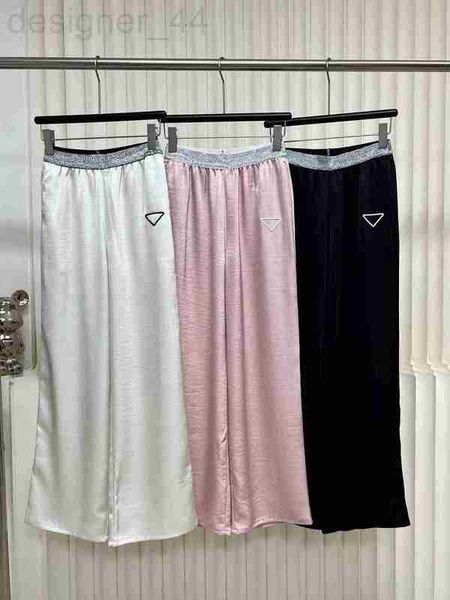 Pantaloni da donna Capris firmati Primavera Estate Elastico in vita Modello Gamba larga Allentato Oversize per donna Moda 3 colori QUPA