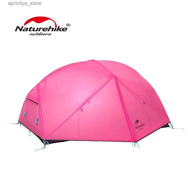 Палатки и навесы Naturehike 210T 20D Mongar 2 Водонепроницаемая двухслойная уличная палатка на 3 человека с алюминиевым столбом серая ультрасветло-розовая походная палатка W Mat24327