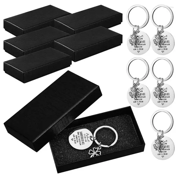Kancalar 6pcs Anahtar Yüzük Şanslı Anahtarlıklar Metal Takılar 6 Dairesel Anahtarları ile Kadınlar İçin İyi Şans Çanta Aksesuarları