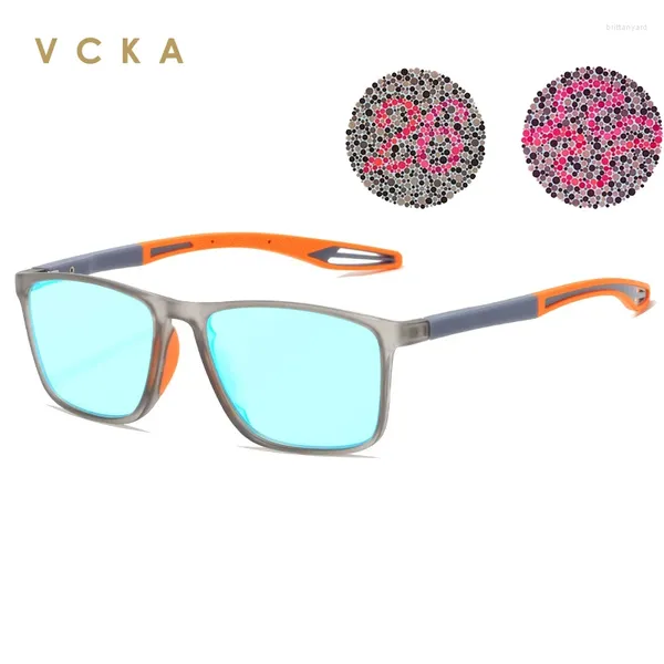 Солнцезащитные очки VCKA TR90 СпортивныеКрасно-зеленые Очки для дальтонизма Женщины Мужчины Очки Корректирующая слабость цвета Цветовая дискриминация Вождение