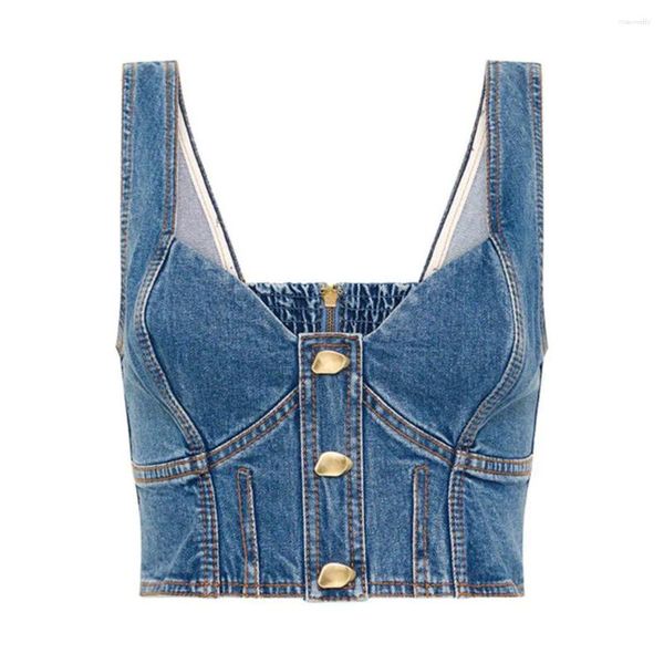 Arbeitskleider 2024 Frühling/Sommer Spicy Girl Denim Set Sexy Kurzriemen Tank Top Hohe Taille Shorts Zweiteiler für Frauen