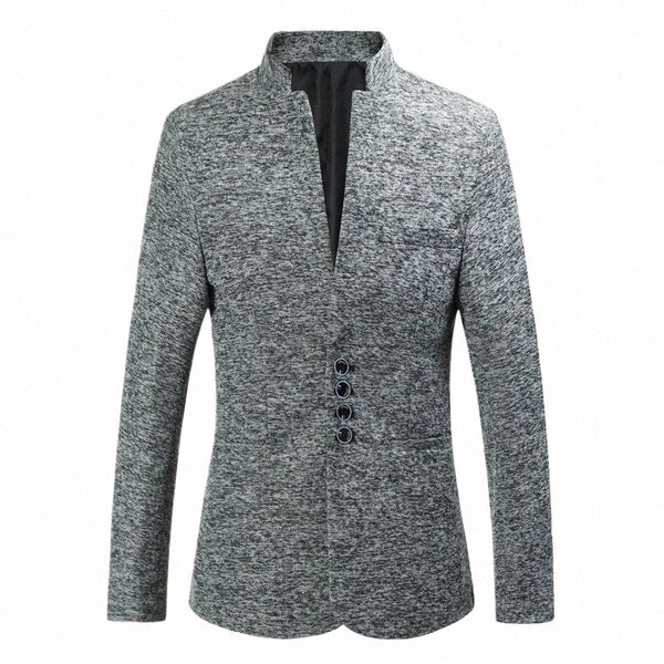 2023 primavera nuovo vestito sottile colletto in piedi Blazer classico busin casual cinese vestito di montagna pianura cott cappotto comodo vestito K2dJ #