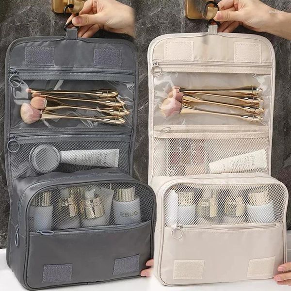 Borse per cosmetici Borsa da viaggio impermeabile per trucco da viaggio ad alta capacità Donna Uomo Borsa da toilette impermeabile Organizzatore da appendere a secco e bagnato