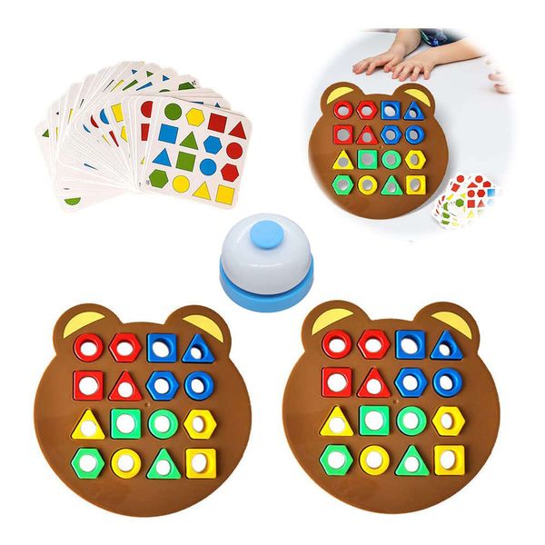 Nuovo Montessori Kids Baby Colore Forma Matching Puzzle Gioco di battaglia interattivo Giocattoli educativi per bambini in età prescolare