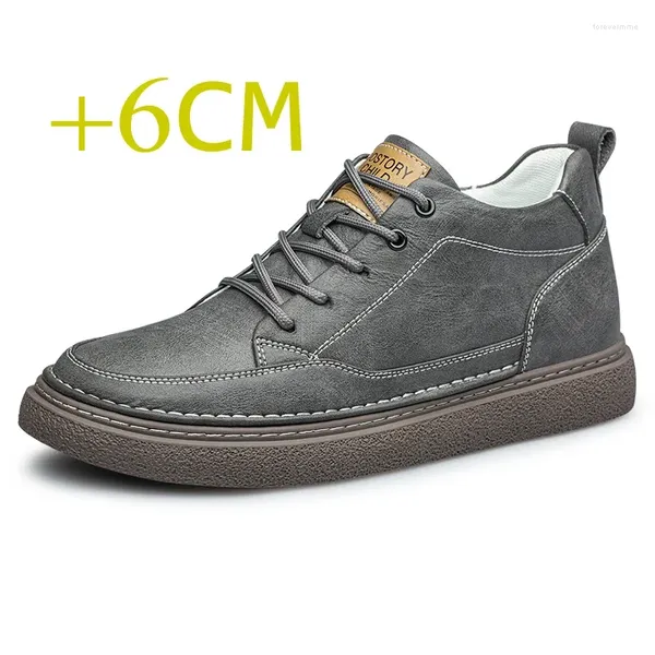 Freizeitschuhe, weiße Turnschuhe mit dicken Sohlen, für Männer im Freien, zunehmende Körpergröße von 6/8 cm, formelle Luxus-Oxfords für Herren