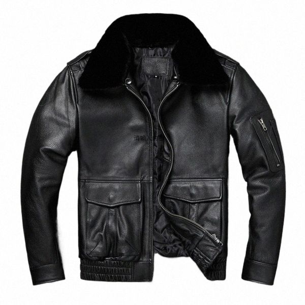 A2 Bomber Jacket estilo clássico dos homens oversize gola de pele casaco de vôo jaqueta de couro genuíno additi m cott 885q #