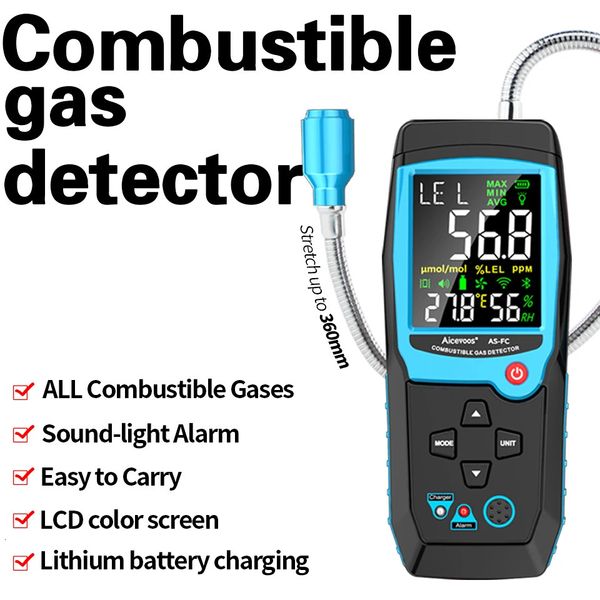 Aicevoos Leckdetektor für brennbares Gas, brennbares Gas, Methan, Erdgas, Tester, Ton, Licht, Alarm, Messgerät, Leckortung, Bestimmung 240320