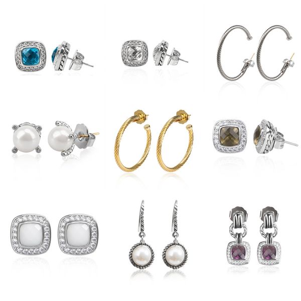 Modeschmuck, reines Silber, 14 Karat vergoldet, beliebte DY-Ohrringe, Senior-Designer-Damenohrringe, luxuriöse Haken- und Spinnschnallen-Ohrringe, Halskette, Partyschmuck, Geschenke