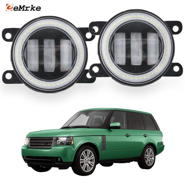 EEMRKE LED-Nebelscheinwerfer-Baugruppe 30 W/40 W für Land Rover Range Rover III L322 2010 2011 2012 mit klarer Linse, Angel Eyes DRL, Auto-Tagfahrlicht, 12 V Nebelscheinwerfer