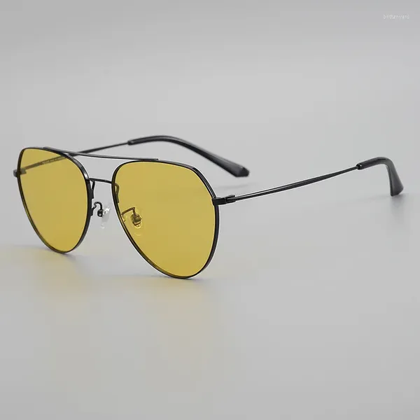 Sonnenbrille Mode Herren Legierung Nachtsicht Gelb zum Fahren Angeln Wandern Polarisierte Original Damen Sonnenschutzgläser UV400