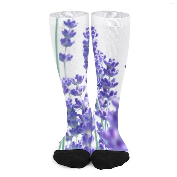 Frauen Socken Frische Lavendel Echte Blume Natur Vintage Strümpfe Herbst Non Skid Weibliche Qualität Custom Laufen