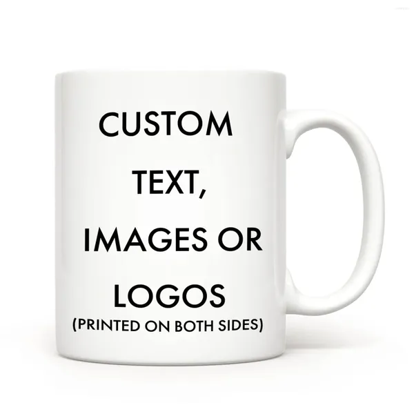 Кружки на заказ, кофейная кружка, персонализированный текстовый логотип, керамическая чашка для чая на заказ, 11 унций/325 мл, для мужчин и женщин, уникальная идея подарка