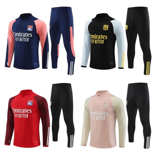 23 24 Lyon individuelle Fußballtrikot-Trainingsanzugjacke Survêtement 23 24 Männer und Kinder Lyonnais L.PAQUETA OL AOUAR Fußball-Trainingsanzug Jogging-Sets