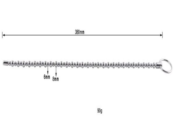 Runyu380mm Süper Uzun Boncuklu Üretral Dilatör Sesler Penis Fiş Ekleme Sesli Çubuklar 304 -SAĞLIK Çelik Üretra Boncuklar Seks Oyuncakları For3048938