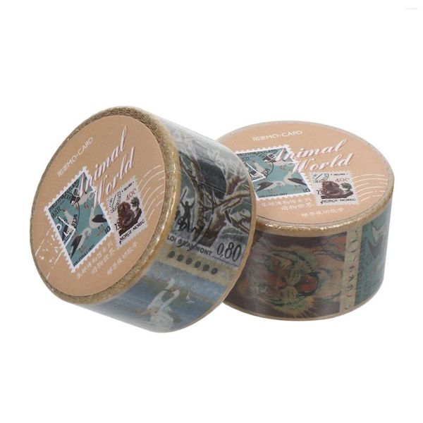 Garrafas de armazenamento 2 rolos de carimbo falso adesivo pacote adesivos diy artesanato decalques scrapbook selos vintage auto-adesivo decorações de caderno