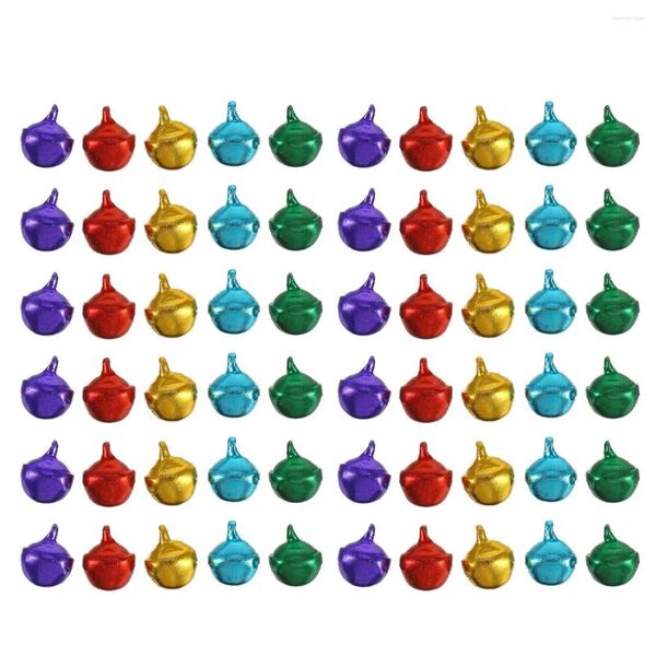 Forniture per feste 300 pezzi di campanelli in metallo di colore misto natalizio Collana per animali domestici Perline sciolte tintinnanti da aprire