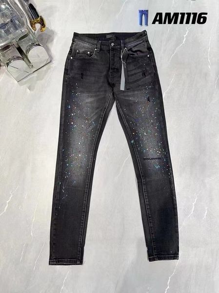 2024 nuovi jeans da uomo firmati jeans viola ksubi jeans High Street Hole Star Patch da donna stella ricamo denim jeans stretch pantaloni slim fit veri jeans