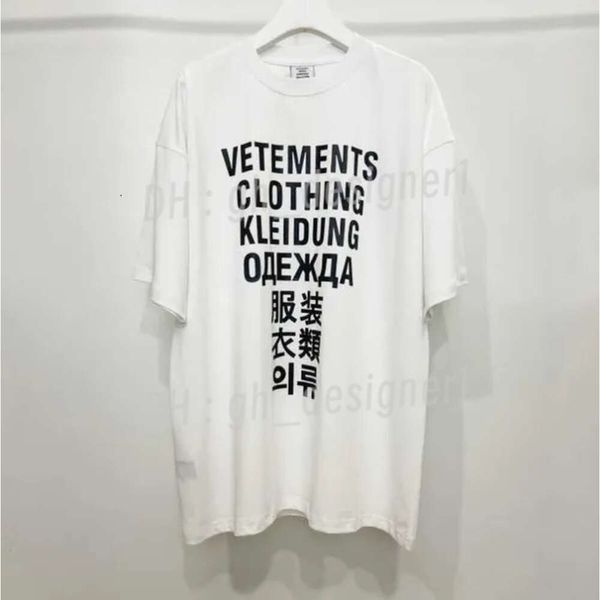 Erkek Tişörtler 2024SS Vetements T-Shirt Erkek Kadınlar 1 1 B Kalite Tee Büyük boy VTM Üstler Yaz T Shirt 86