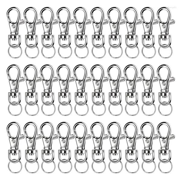 Anahtarlıklar Metal Döner Snap Hooks Kit Anahtar Halkalı 120 PCS Küçük Istakoz Pençe Kıdamları ve Zincir Halkası Kullanımı Kolay