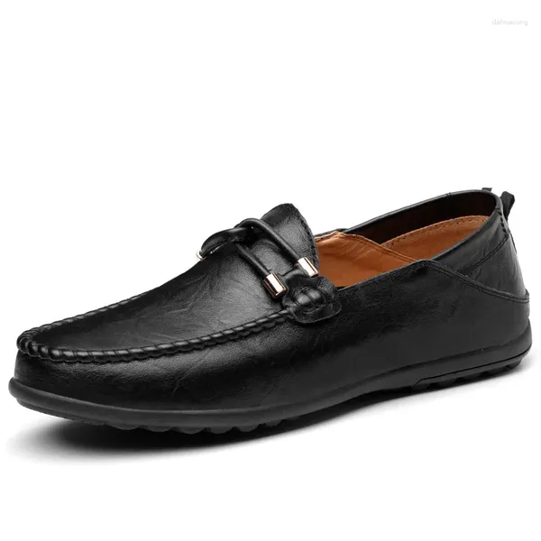 Повседневная обувь из натуральной кожи, мужские брендовые итальянские слипоны, мужские лоферы, мокасины, мягкие дышащие вождения Chaussure Homme