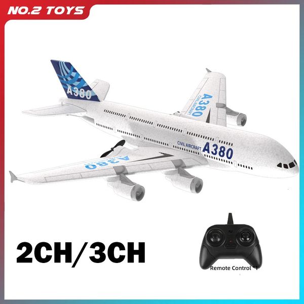 A380 Flugzeug Airbus RC Flugzeug Schaum Spielzeug 2,4G Glide Fixed Wing RTF Flugzeug Outdoor Spielzeug Drone Modle Einfache fliegen Kinder Geschenk 240318