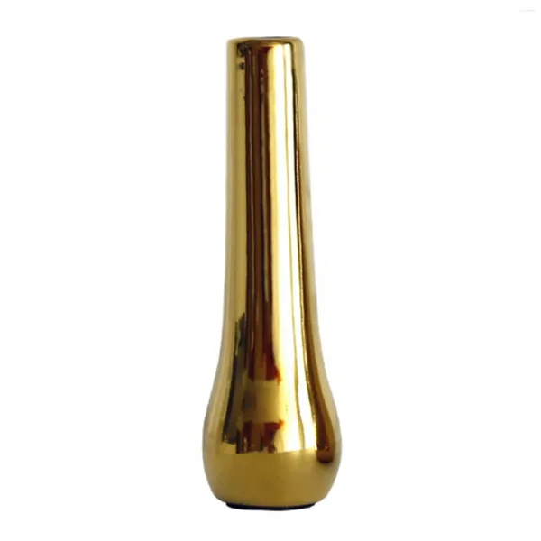 Flores decorativas nordic casa escritório decoração de mesa vasos luxo banhado vaso ouro flor seca cerâmica moderna mini a