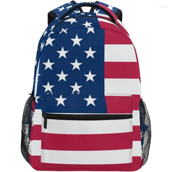 Mochila de viagem bandeira americana escola bookbags ombro laptop daypack faculdade saco para mulheres homens meninos meninas