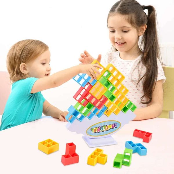 Neue Tetra Tower Balance Spiel Kinder DIY Puzzle Montage Bricks Bausteine Kinder Brettspiele Stapeln Spielzeug
