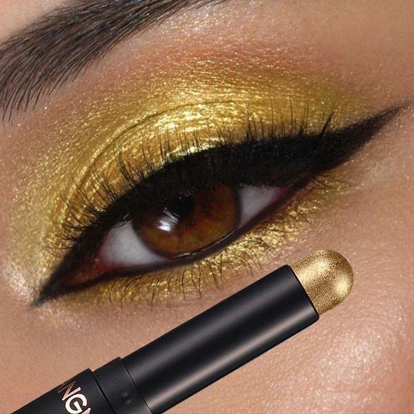 Matita per ombretto opaco perlescente impermeabile a lunga durata Glitter Shimmer Gold Eye Shadow Pen Eyeliner Stick Occhi Strumenti per il trucco 240313