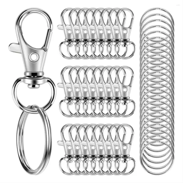 Contenitori per cucina 200PCS Chiusura ad artiglio di aragosta in metallo con portachiavi Portachiavi clip e portachiavi a catena Kit per l'artigianato