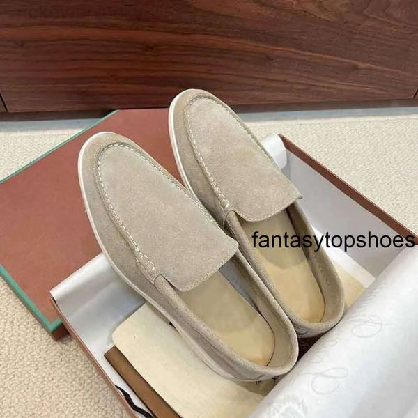 Loro Piano scarpe da passeggio Mocassino LP di lusso estivo da uomo abito casual sneaker fatta a mano in pelle scamosciata slip on scarpe da passeggio all'aperto leggere e confortevoli 38-46Borsetta Box