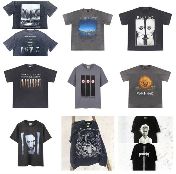 Erkekler Tişört Tasarımcı T Shirt Kadın Giysileri Hellstar Gömlek Yaz Erkek Şort Marka Marka Kısa Kollu Üstler Tees Gevşek Rock Band Vintage Graphic Tee Street Sanatçı Kısa Kollu