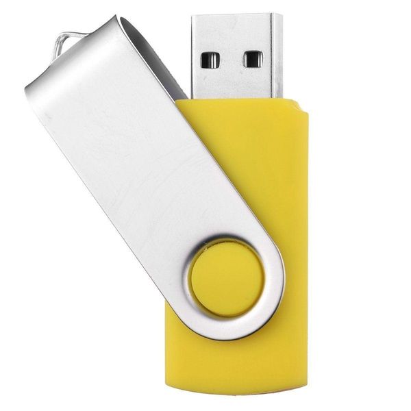 Unità Flash USB Rotante in metallo giallo 32Gb 2.0 Pen Drive Memoria per pollice sufficiente Memory Stick per PC Laptop Libro Tablet Drop Delivery Co Ot4En