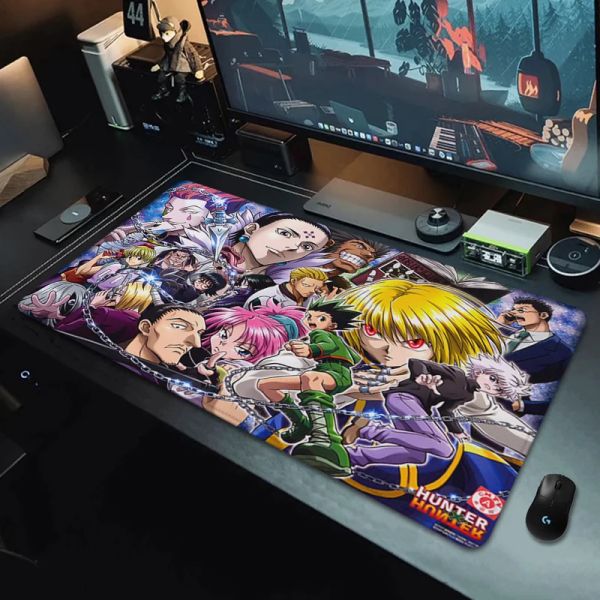 Pads Mauspad Hunter X Hunter Büro Computer Schreibtisch Matte Mausmatten Gamer Tastatur Matte genähte Kante Mousepad Schrank Gaming Zubehör