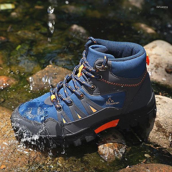 Sapatos de fitness à prova dwaterproof água caminhadas botas homem resistente ao desgaste trekking mulher escalada esporte tênis ao ar livre montanha homem tático