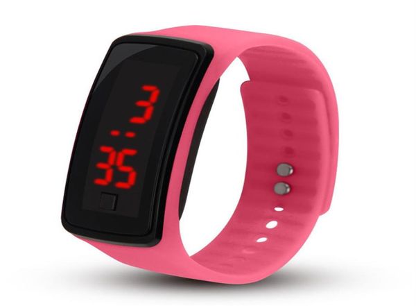 Nova moda inteligente esporte led relógios doces geléia das mulheres dos homens silicone borracha tela de toque relógio digital pulseira pulso a079159771