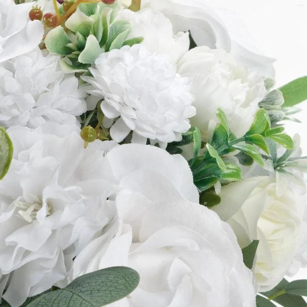 Dekorative Blumen, weiße künstliche Seidenblumensträuße, Kombi-Set, Material-Wundertüte für selbstgemachtes Braut-Hochzeits-Arrangement