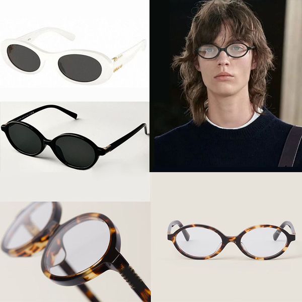 Mode Miu Sonnenbrille Designer ovaler Rahmen Luxus-Sonnenbrille Damen Anti-Strahlung UV400 Persönlichkeit Herren Retro-Brille Platte hochwertig hochwertig Top-Qualität