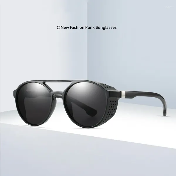 Sonnenbrille Mode Retro Punk Sport Männer Outdoor UV400 Sonnenbrille Goggle Shades Vintage Große Runde Rahmen Brillen Für Männliche