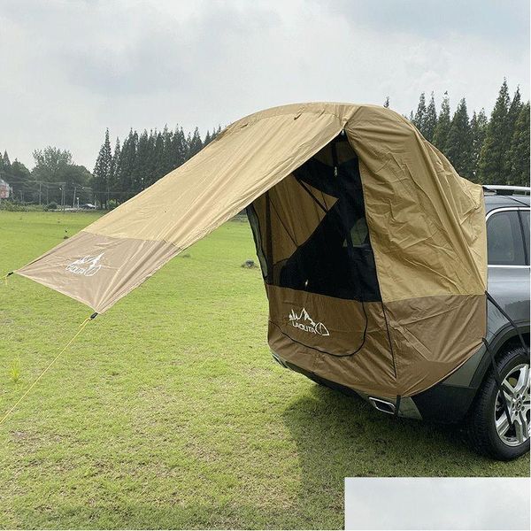 Tende e ripari Tenda per bagagliaio di un'auto Parasole Antipioggia Posteriore Semplice Camper Tour autonomo Barbecue Cam Escursionismo Drop Delivery Dhy7U