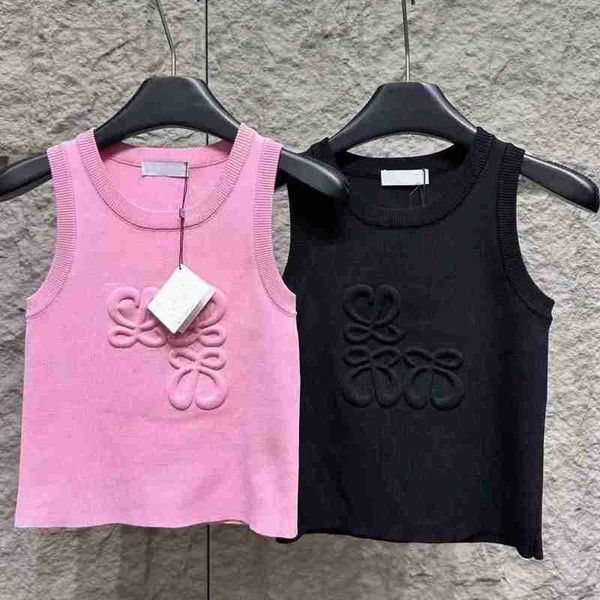 Frauen Tanks Camis Designer Sommer Mode Tank Frauen Weibliche Gestrickte Weste Sexy Stickerei Intarsien Diamant Belüftung Gewebt Top XZQ6