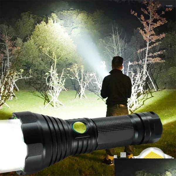 Taschenlampen Taschenlampen 40000 Lm Super PowerF LED SST40 Taktische Taschenlampe 4 Modi USB Wiederaufladbare Lampe Wasserdichte Laterne Verwendet 26650 Drop De Dhonk