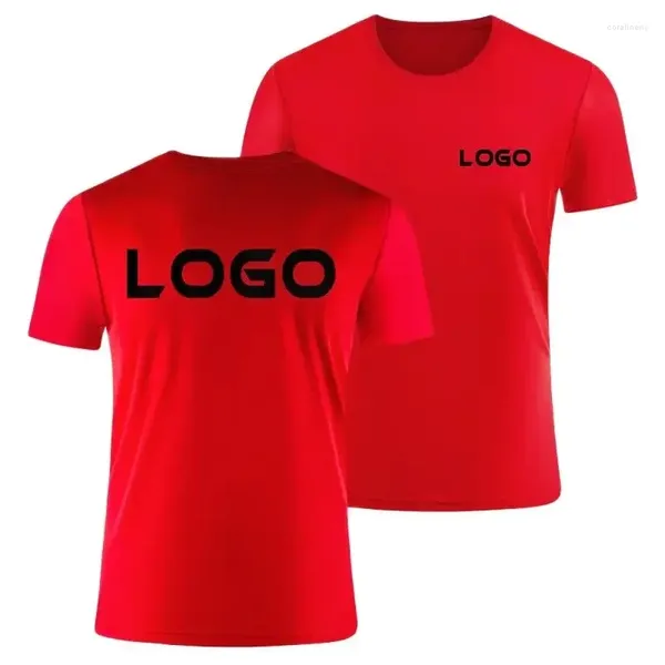 Ternos masculinos a1027 logotipo personalizado camiseta de secagem rápida impressão imagem texto nome da equipe homem e mulher camisa de manga curta tamanho grande